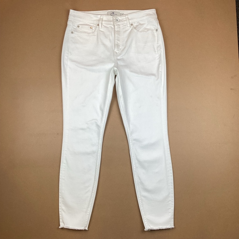 Vineyard Vines High Rise Skinny Jeans White Raw Hem 29 - Picture 3 of 15